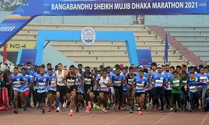 বঙ্গবন্ধু শেখ মুজিব ঢাকা ম্যারাথনে কেনিয়ার দাপট