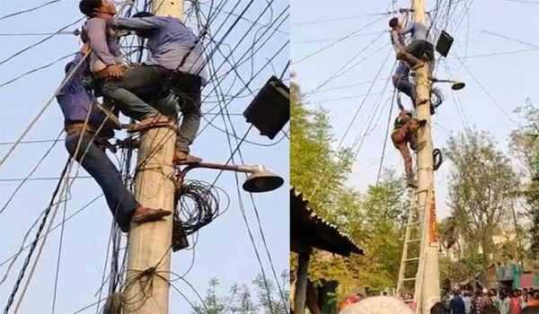 বৈদ্যুতিক খুঁটিতে বিদ্যুতপৃষ্ট হয়ে লাইনম্যানের মৃত্যু