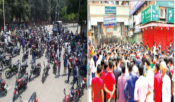 রাজধানীসহ সারা দেশে ব্যবসায়ীদের ও মিরপুরে রাইডারদের বিক্ষোভ