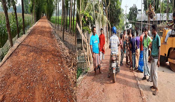 রৌমারীতে সড়ক সংস্কারে অনিয়ম- কাজে বাধা দিল এলাকাবাসি