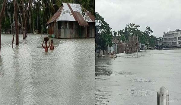 ঘুর্ণিঝড় ইয়াসের প্রভাবে আমতলী ও তালতলীসহ বরগুনার উপকুলীয় এলাকার নিম্নাঞ্চল প্লাবিত