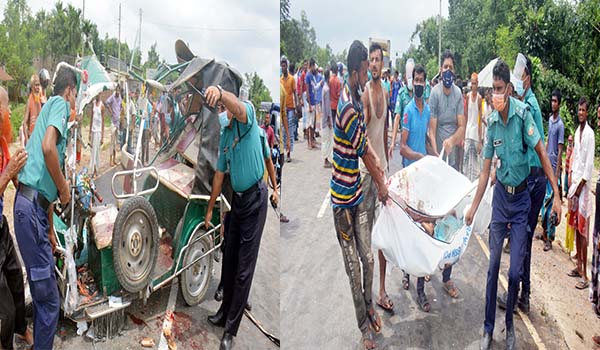 রংপুরে পিকআপের চাপায় অটোরিকশা চালক নিহত