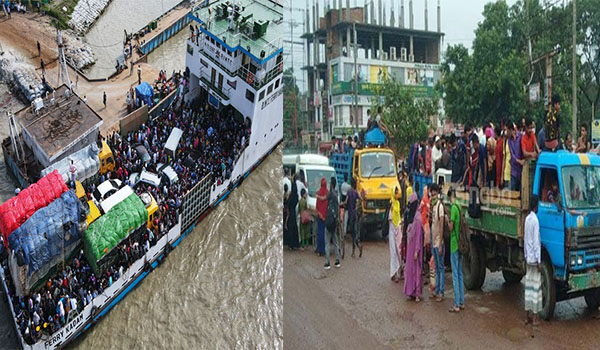 কারখানা খোলার খবরে জীবনের ঝুঁকি নিয়ে ফিরছে কর্মজীবী মানুষ