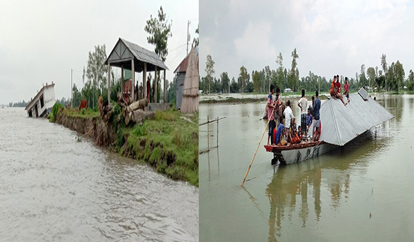 পানি বৃদ্ধি ও কমার সাথে ভাঙনে দিশেহারা তিস্তাপাড়ের মানুষ