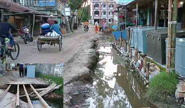 বাগেরহাটে খুড়ে রাখা নালায় চরম ভোগান্তি