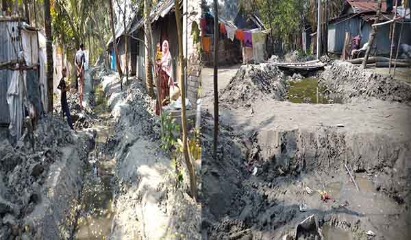 ড্রেণ নির্মানের কথা বলে খাল ভরাট, জনভোগান্তি চরমে