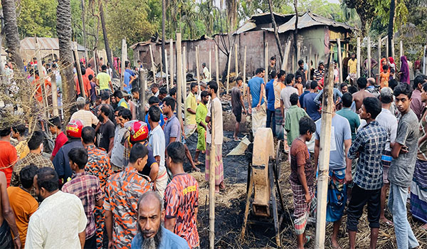 আগুনে পুড়লো একই পরিবারের ৯টি ঘর, শতবর্ষী নারী নিহত