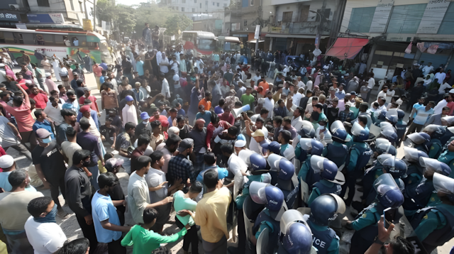 যাত্রাবাড়ীতে অটোরিকশা চালকদের সড়ক অবরোধ, পুলিশের সঙ্গে সংঘর্ষ